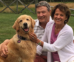 Photo of Richard Abbott with his wife and dog